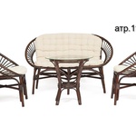 Комплект для отдыха TURKEY (стол круглый (со стеклом)+2 кресла + диван) /с подушками/  в Севастополе